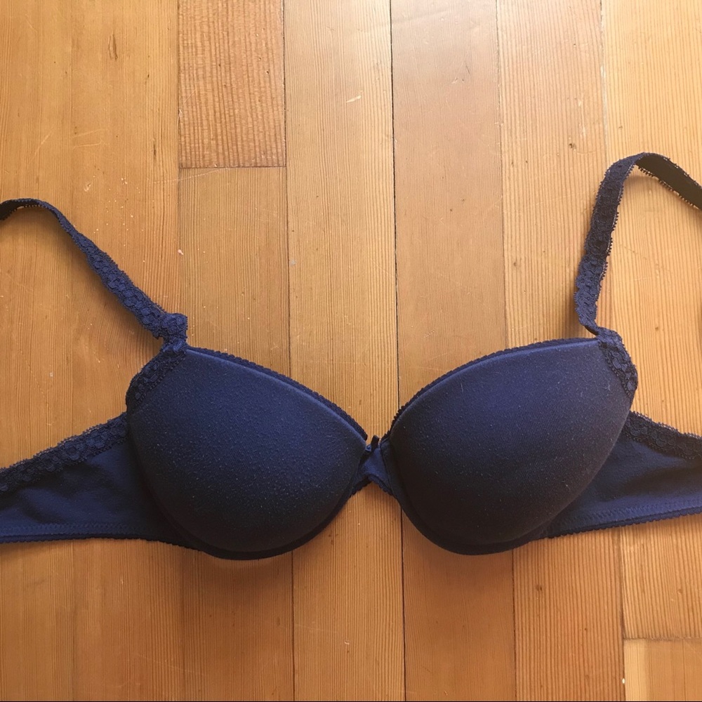 32C aerie navy lightly lined bra, GUC